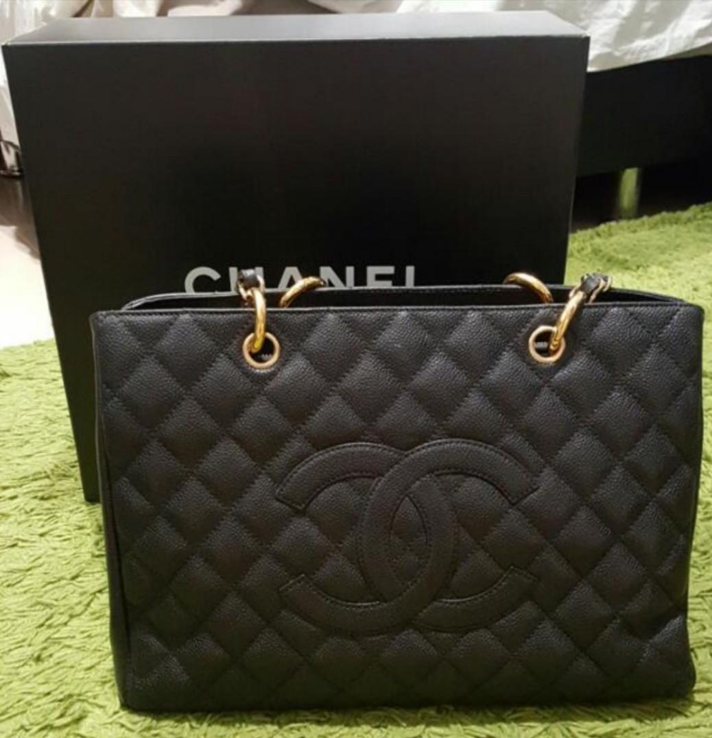 Classic Chanel GST (Grand Shopping Tote) Black caviar, Gold hardware,  Luxury, Bags & Wallets on Carousell