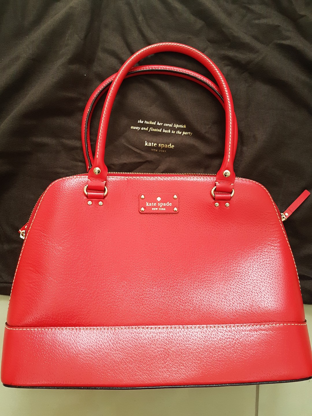Classic Kate Spade Leather Bag (Red, like new, no sling, CA 57710), Women's  Fashion, Bags & Wallets, Cross-body Bags on Carousell