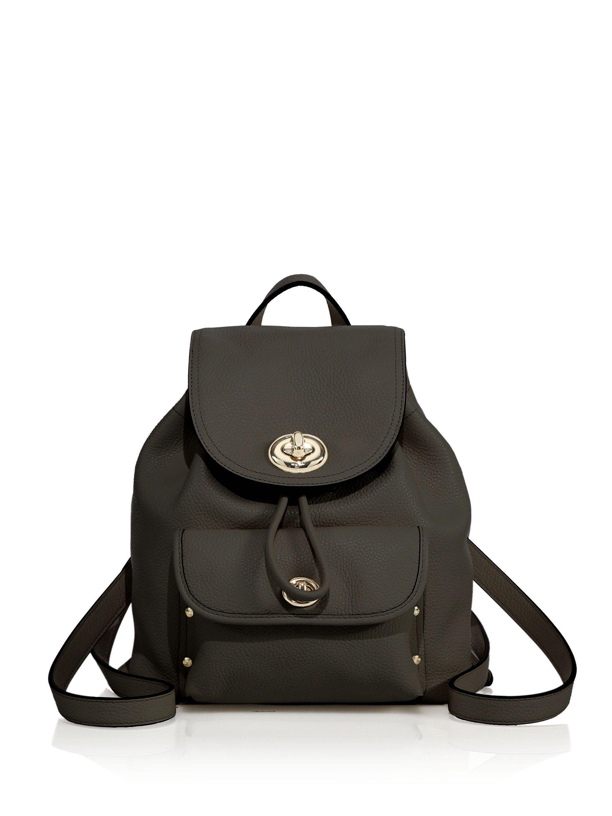 Coach mini 2025 leather backpack