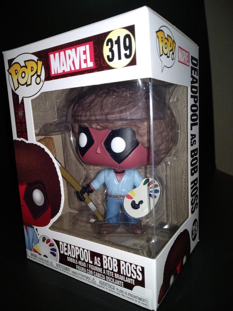Funko Pop Deadpool as Bob Ross, Hobbies u0026 Toys, Toys u0026 Games on Carousell