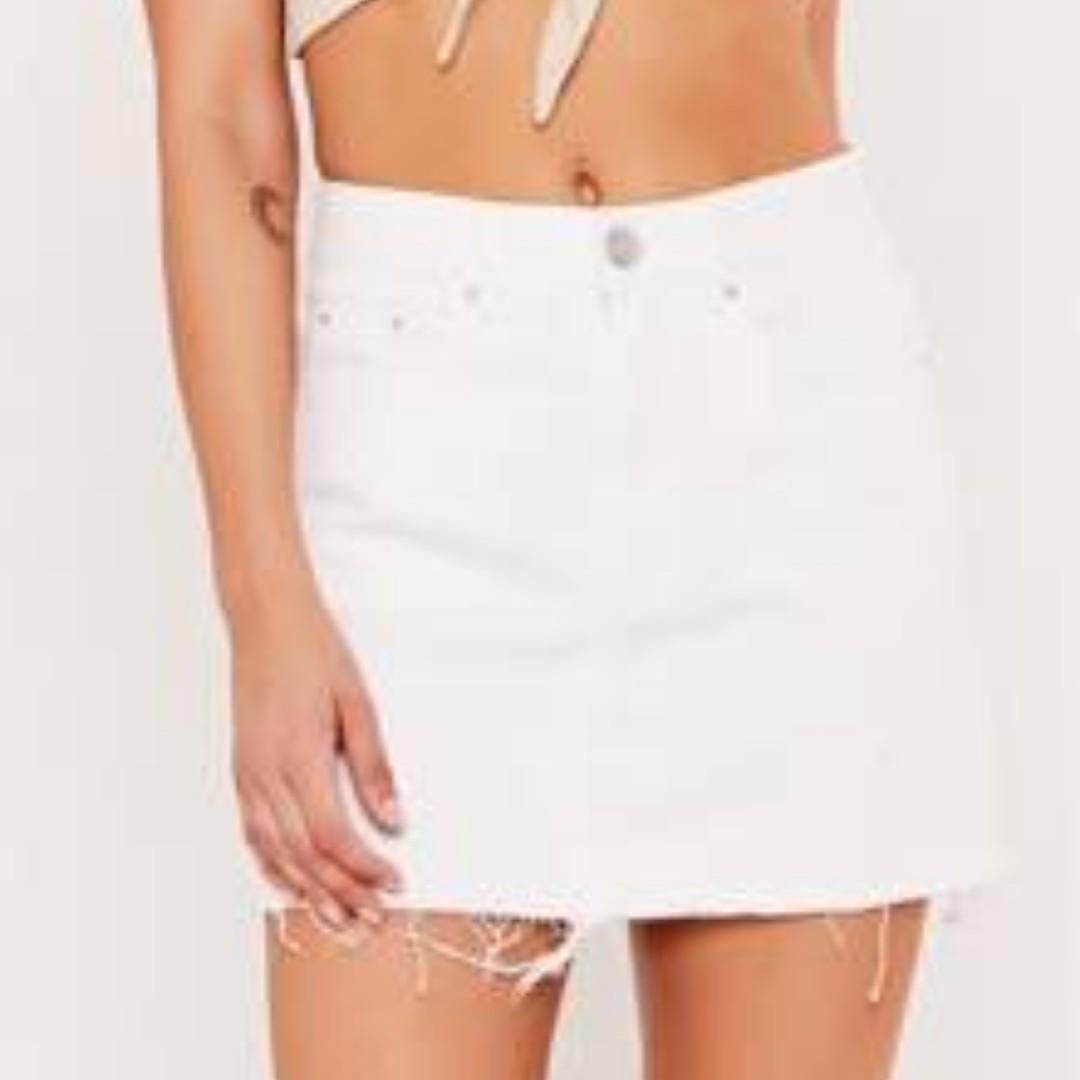 Glassons white denim skirt Women s Fashion Clothes on Carousell