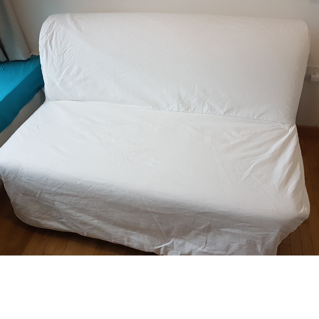ikea lycksele lovas sofa bed w mattress and white cover
