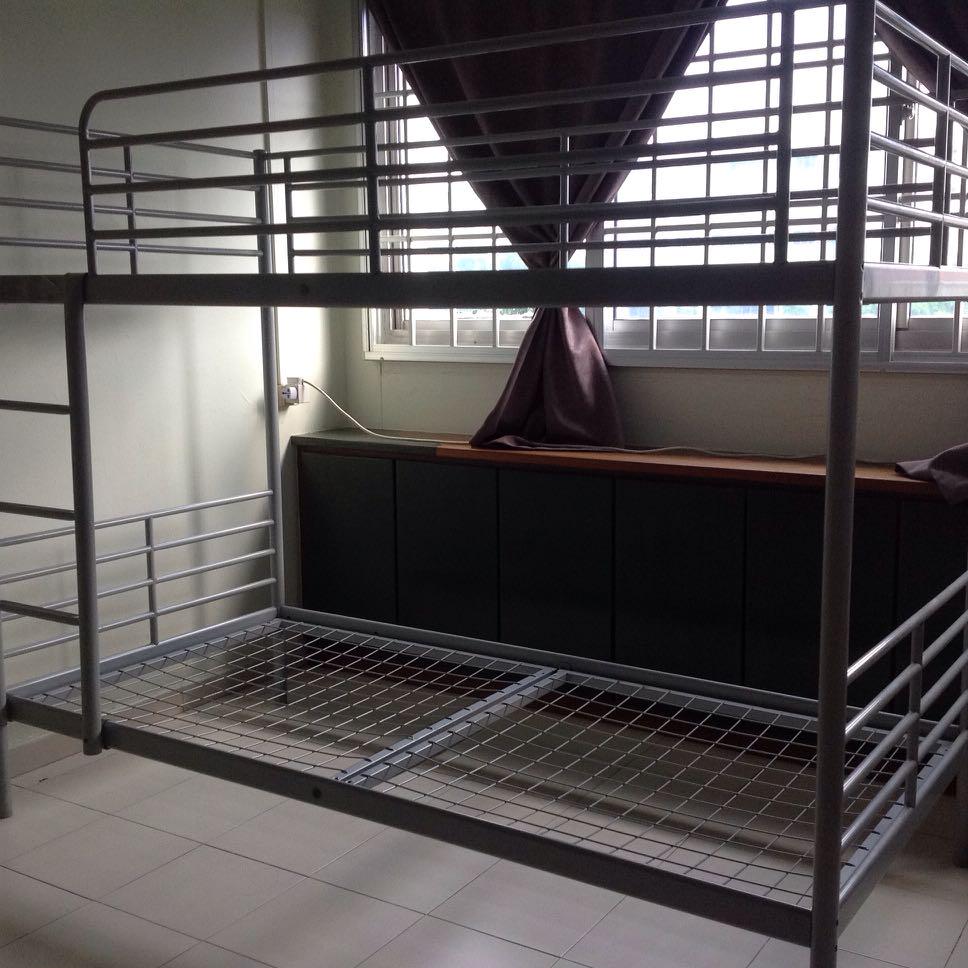 IKEA metal bunk bed, Furniture & Home Living, Furniture, Bed Frames
