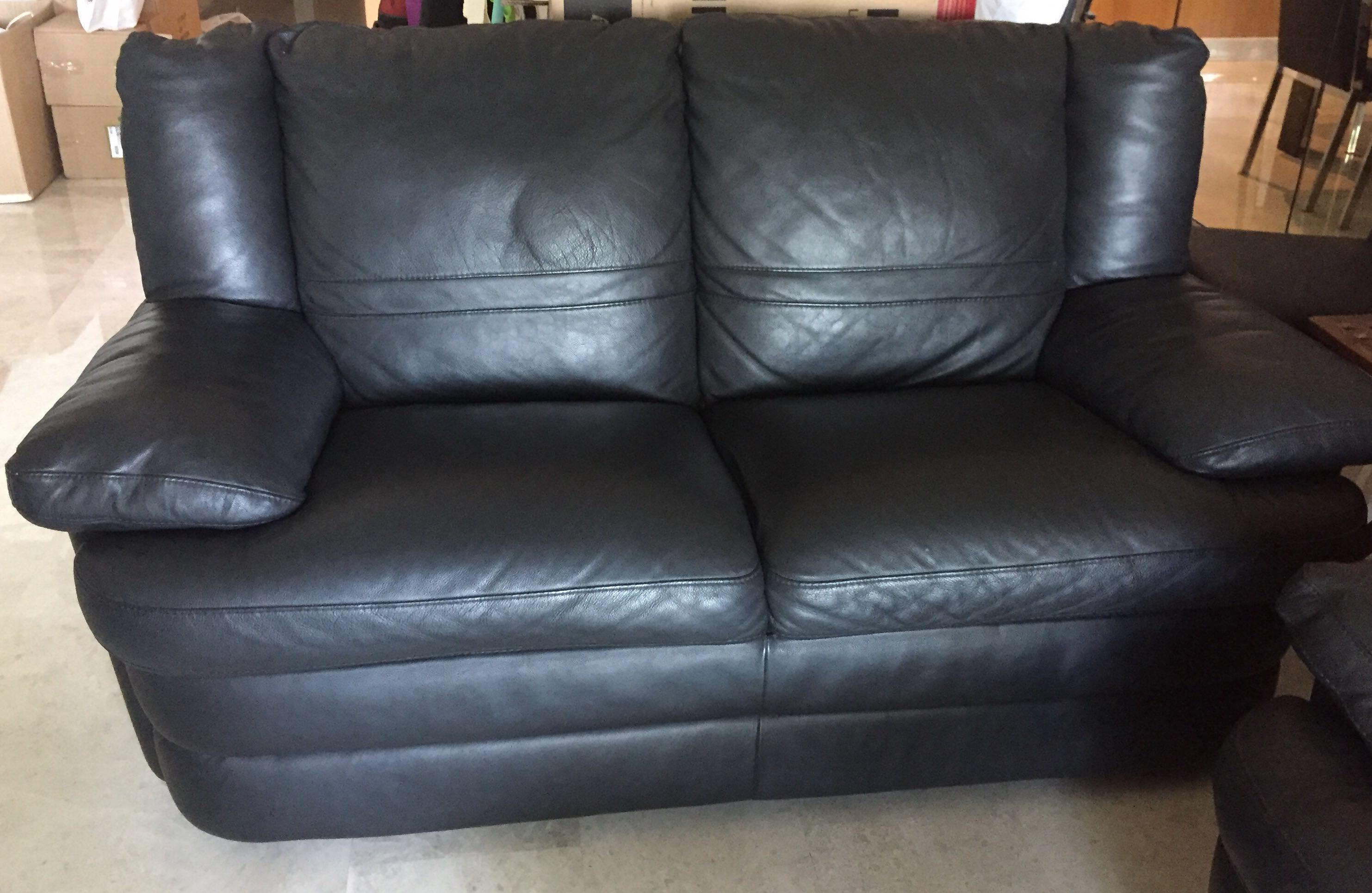 italian made branded full leather sofa 2 seater furniture home living furniture sofas on carousell