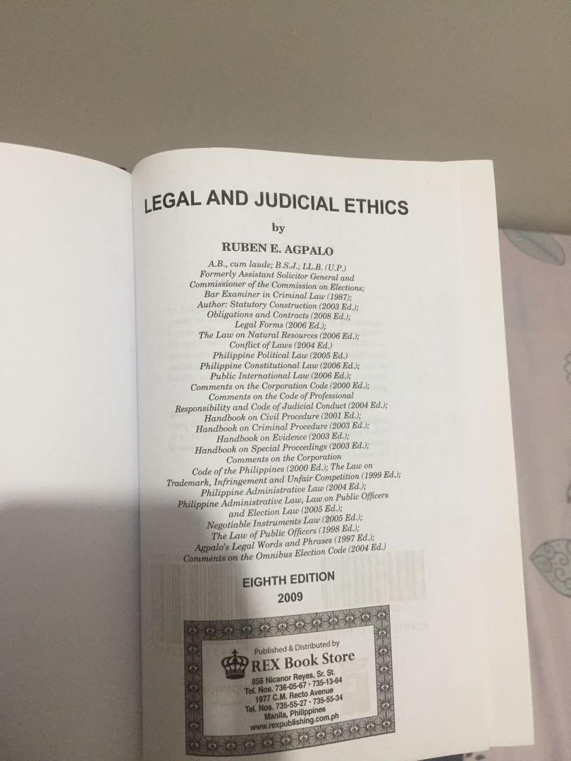 Legal and Judicial Ethics Agpalo, Hobbies & Toys, Books & Magazines