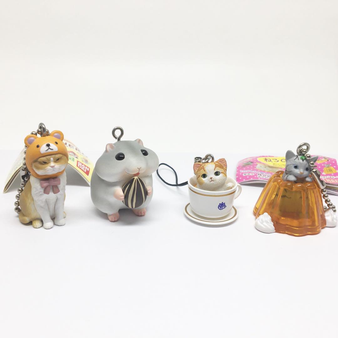 Neko Cat Miniature Hamster Mascot Meow Keychain Keyring Grumpy Gashapon Dessert Teacup Kitten Pudding Chubby Figurine Hobbies Toys Toys Games on Carousell
