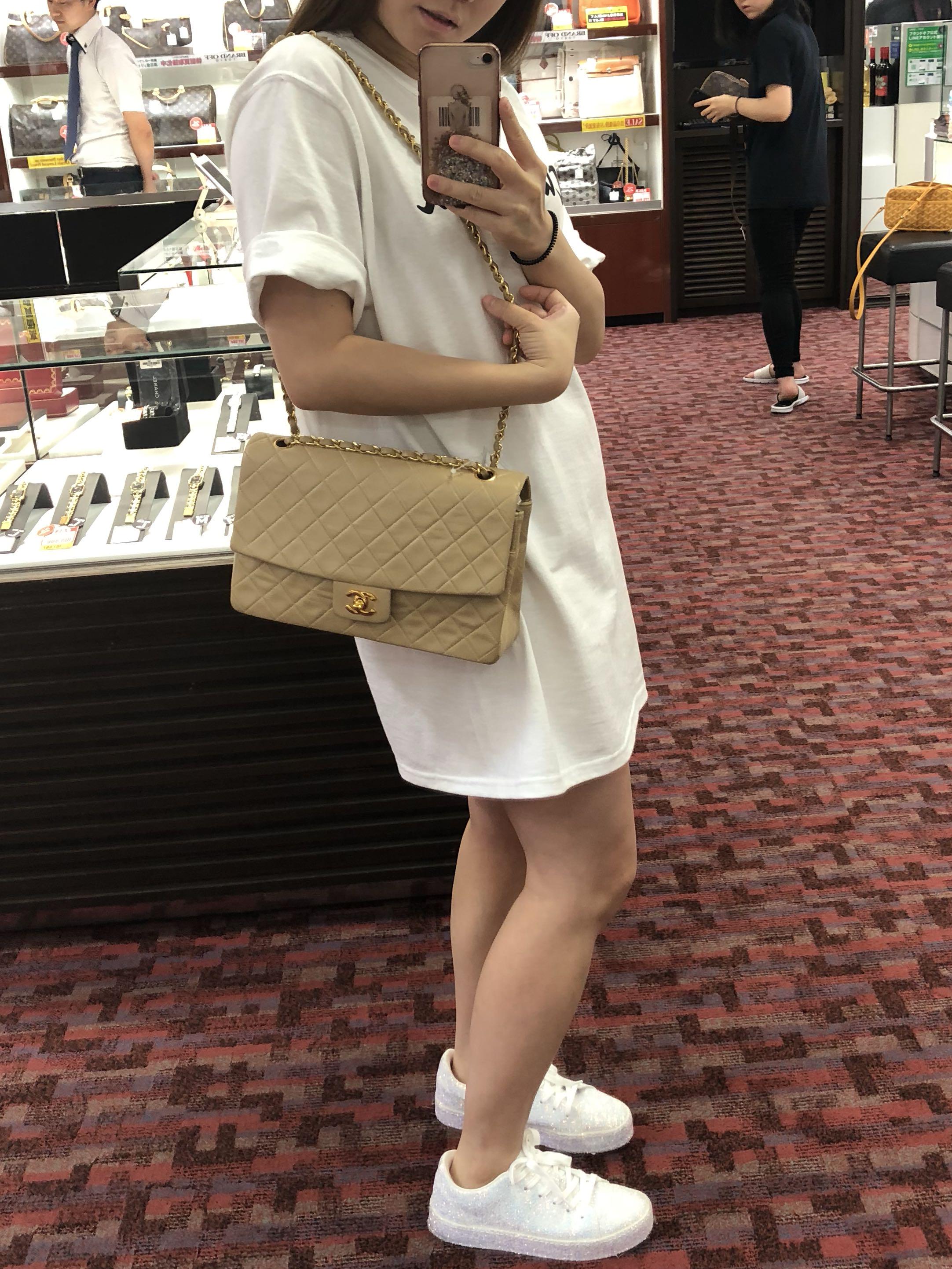 NOW IN JAPAN: Authentic Chanel Beige Lambskin Single Flap Bag with 24k Gold  Hardware, Luxury, Bags & Wallets on Carousell