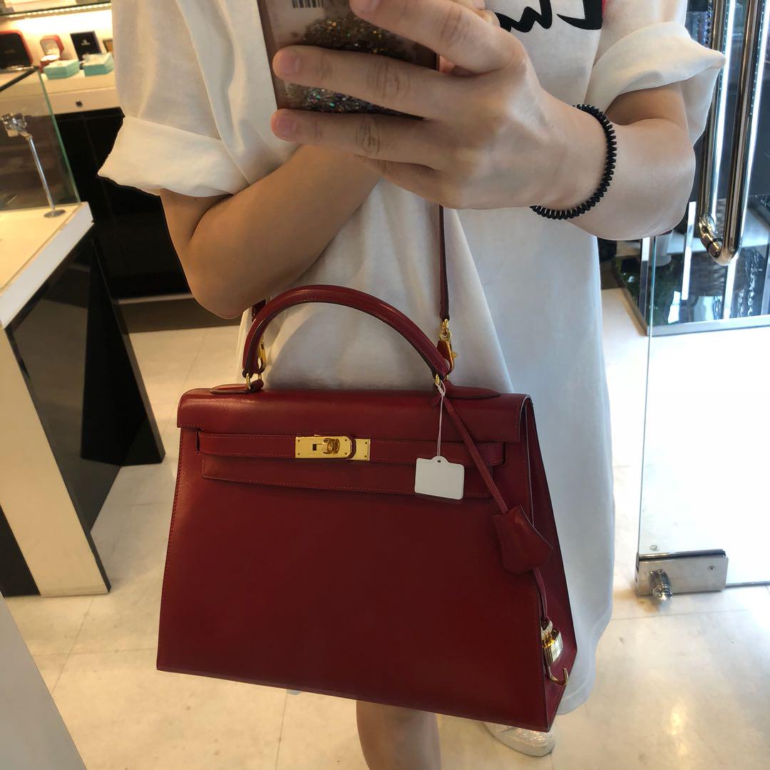 NOW IN JAPAN: Authentic Hermes Red Kelly in Box Calf Leather SUPER  EXCLUSIVE!