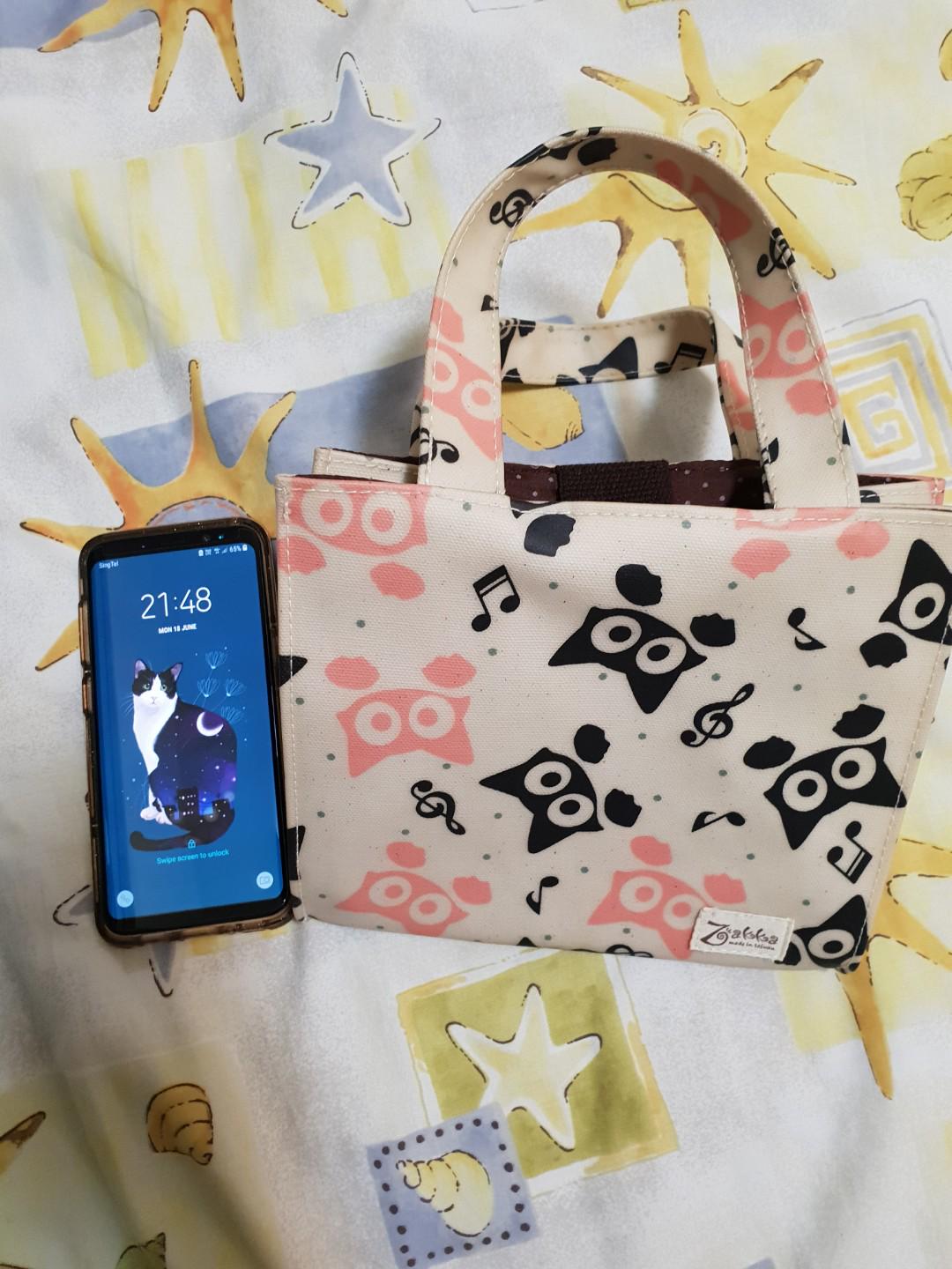 Original Zakka Cat Lunch Bag, Women's Fashion, Bags & Wallets, Tote