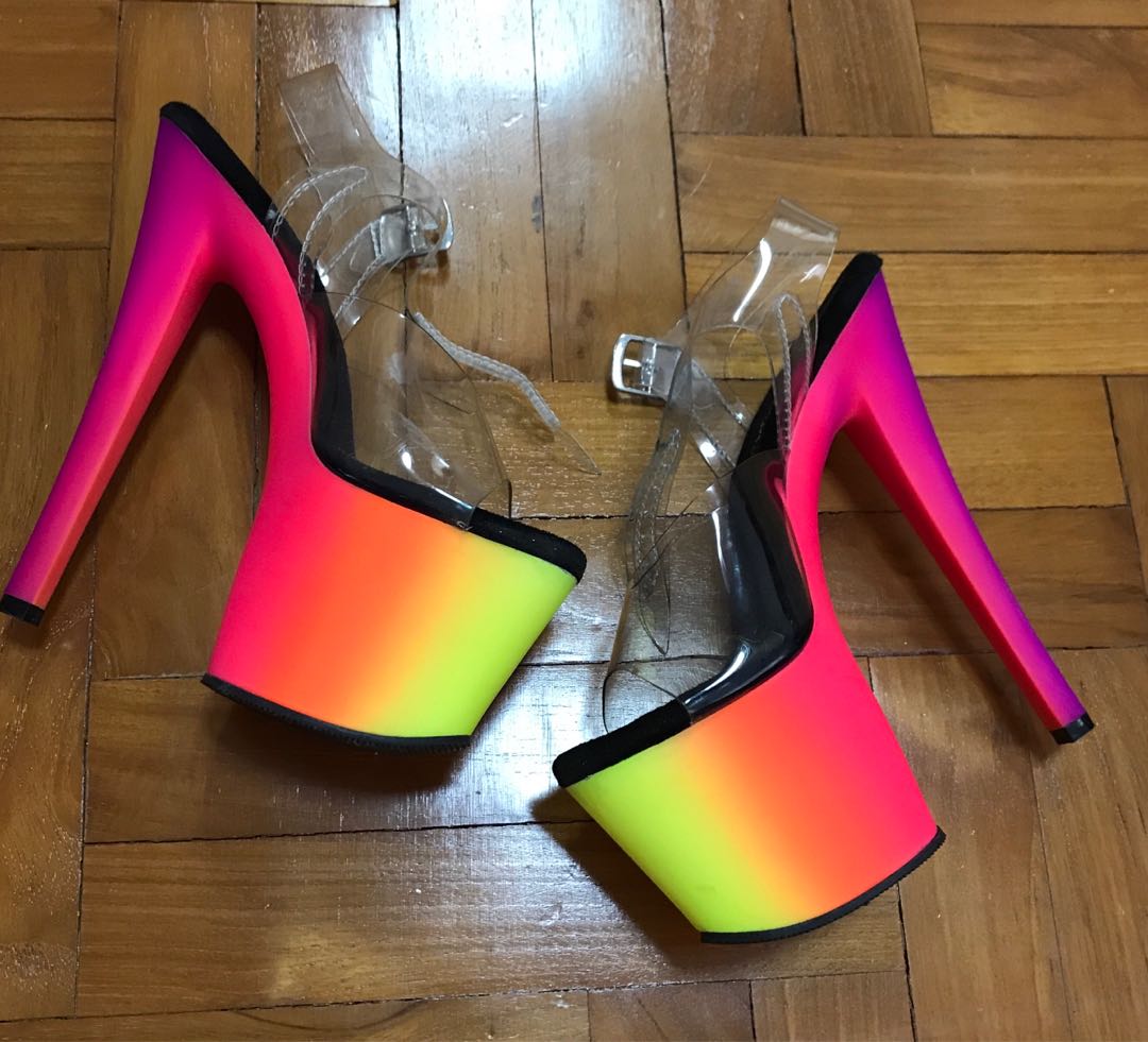 rainbow pleaser heels