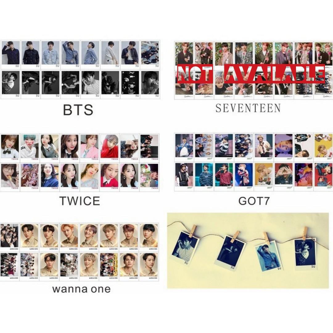 Pre Order Bts Got7 Twice Wannaone Photo Card Clips String Entertainment K Wave On Carousell