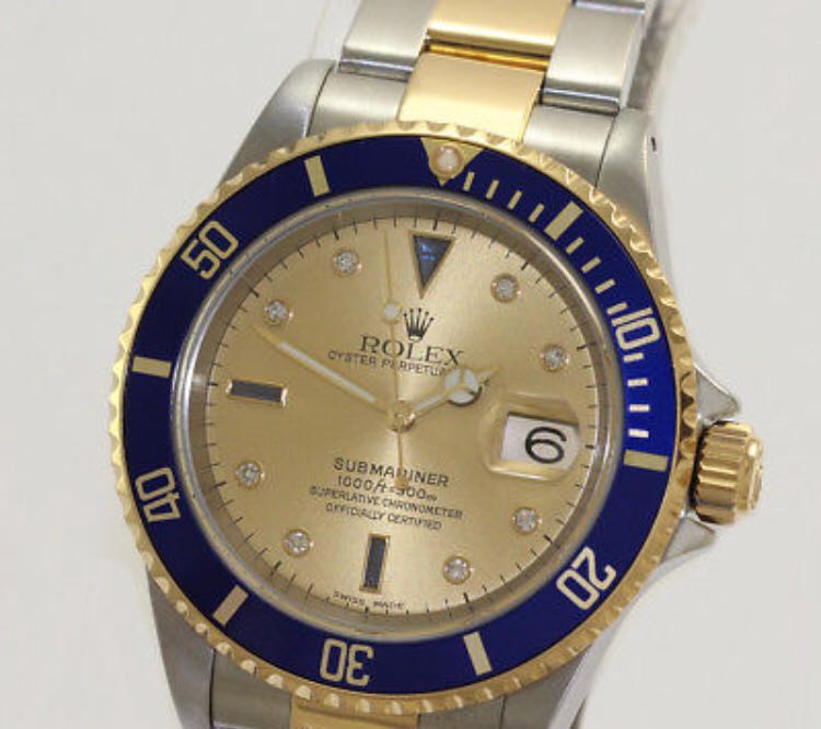 Rolex Submariner 16613 Steel \u0026 18k Yellow Gold \u0026 Steel Automatic Men\u0027s Watch