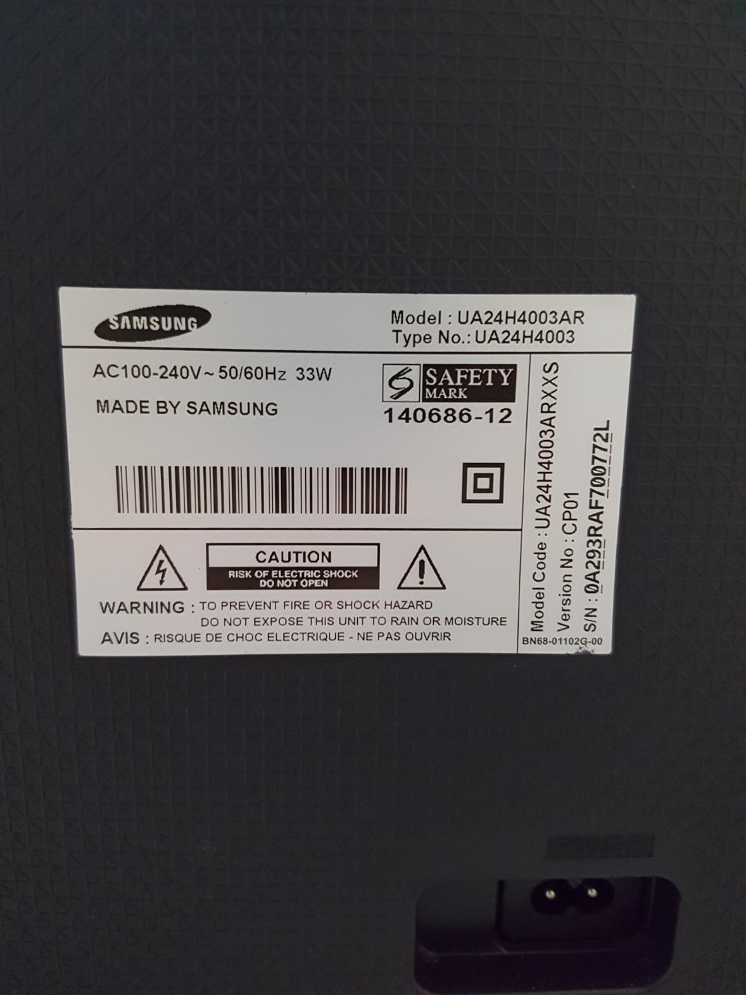 Samsung 24 Inch TV UA24H4003AR, TV & Home Appliances, TV