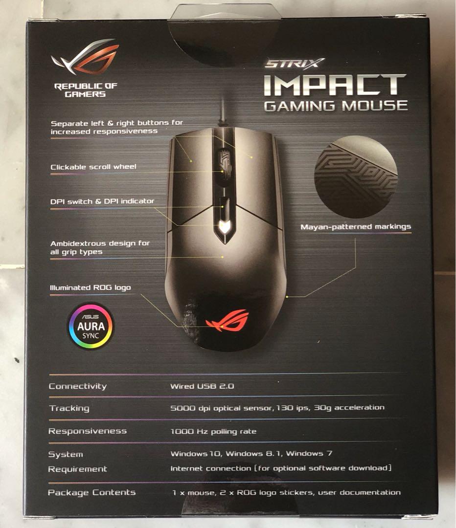 Strix Impact Gaming Mouse, Computers & Tech, Parts & Accessories ...
