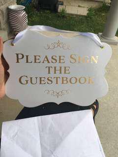 Sign the Guestbook Sign Banner Wedding