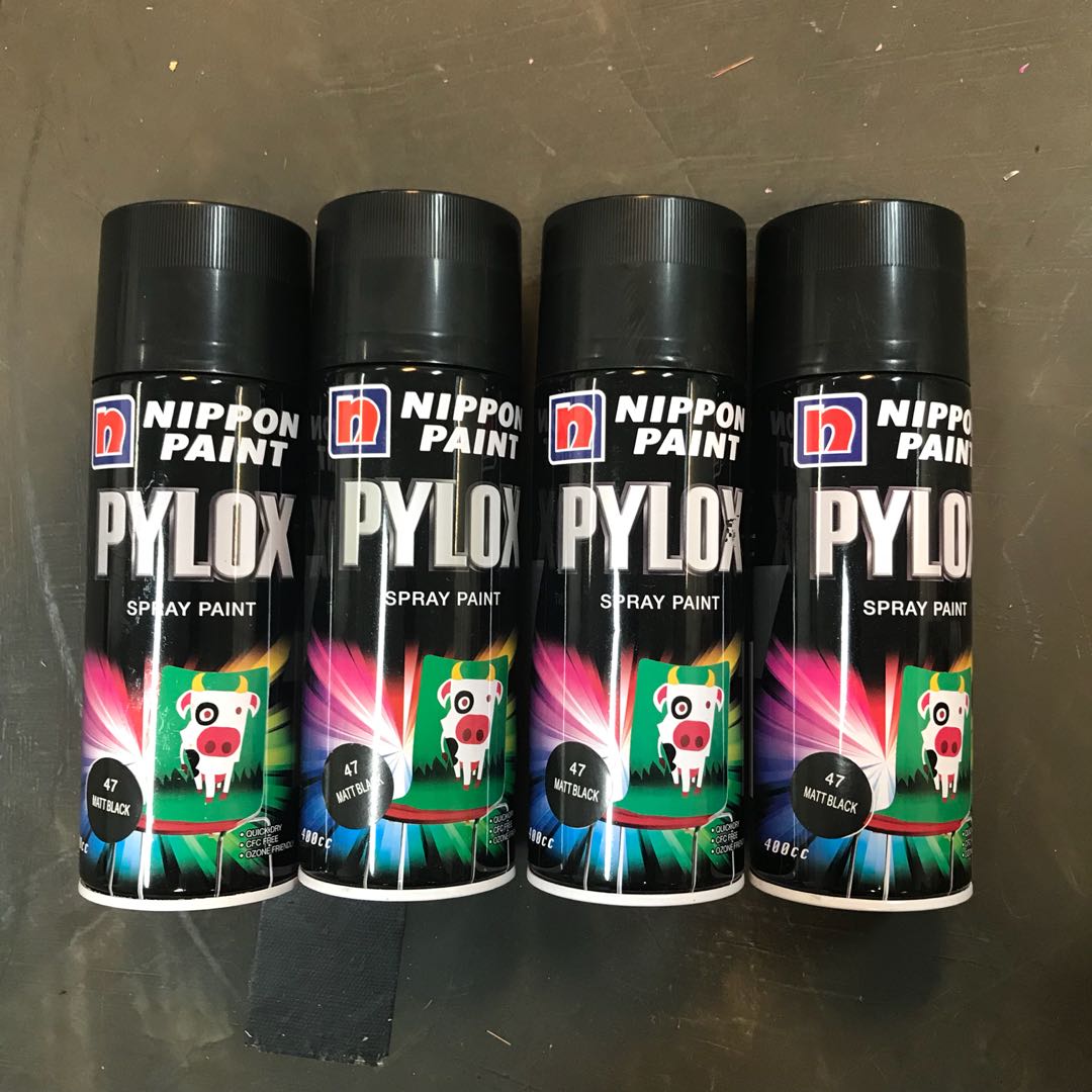  15 for 4 Nippon Pylox Spray Paint  Matte Black Design 