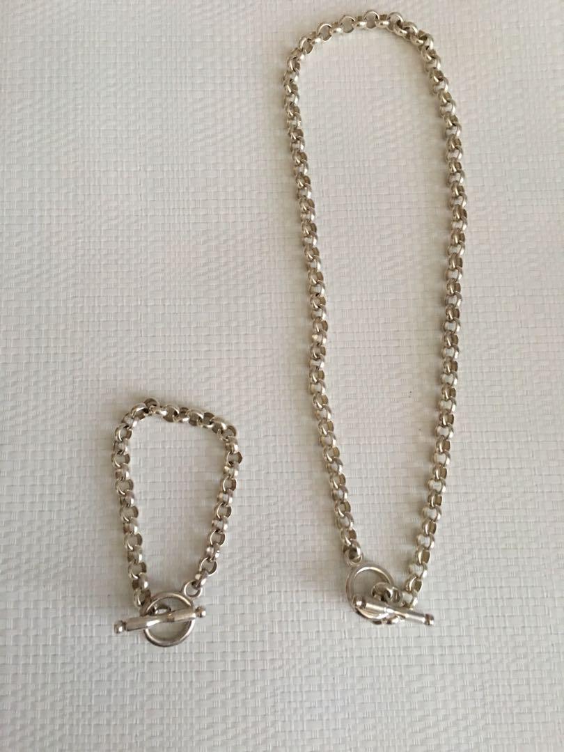 92.5 Silver Tiffany tauco design (custom made) (Category: Other Accessories) located in Cebu City. Submitted by maeveywavy (Listing ID 175355961, Image 2). Description: Selling as set (both necklace and bracelet) ***92.5 custom made sterling silver*** Two way necklace - 20 inches Bracelet - 7 inches Heavy siya, di hollow. You may check sa Filigrenasia stall in ayala, similar bracelet design costs 3-4k for the bracelet only. This is a very good de