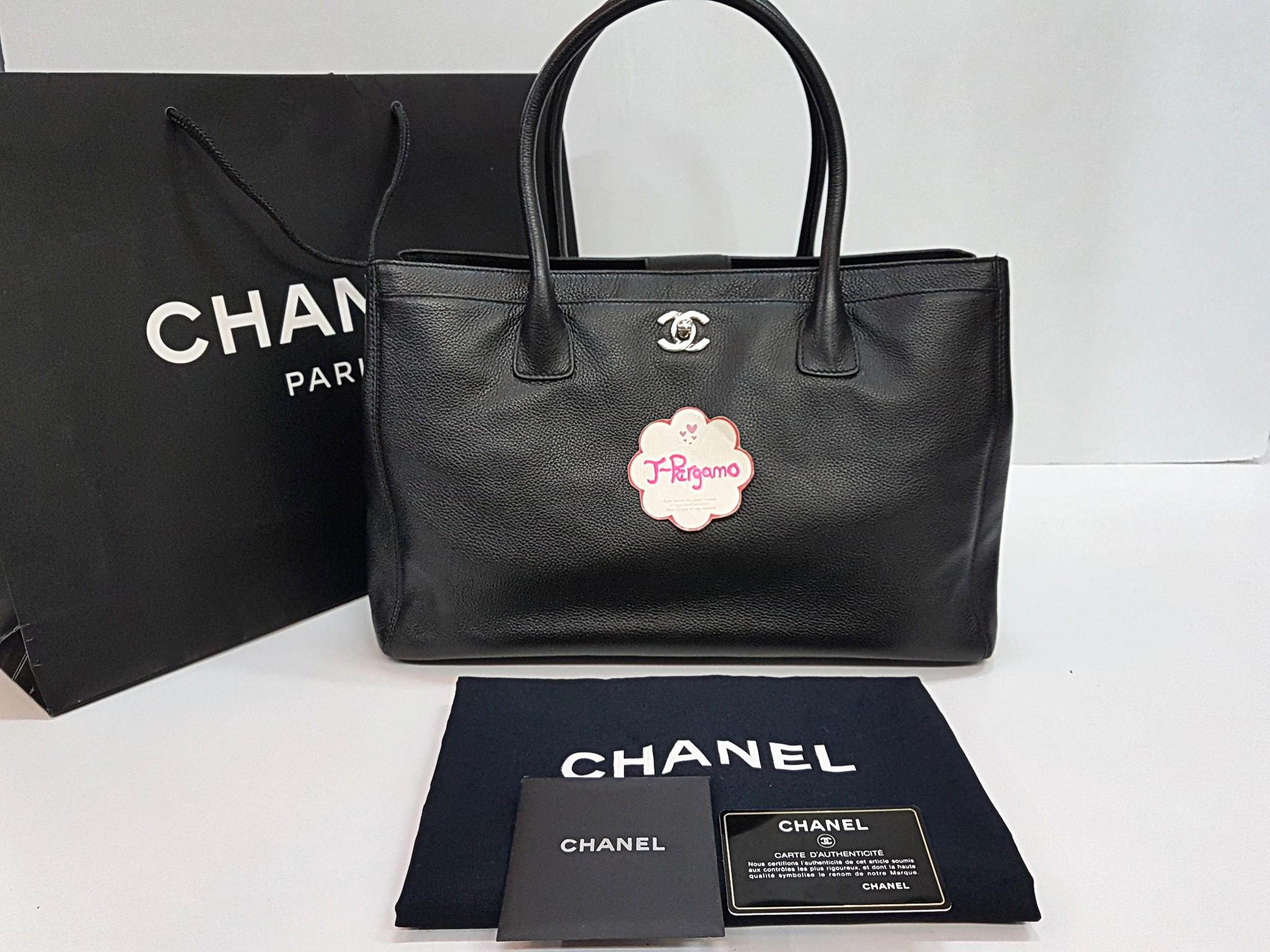 Authentic Chanel Caviar Leather Large Executive Cert Tote Bag Shw