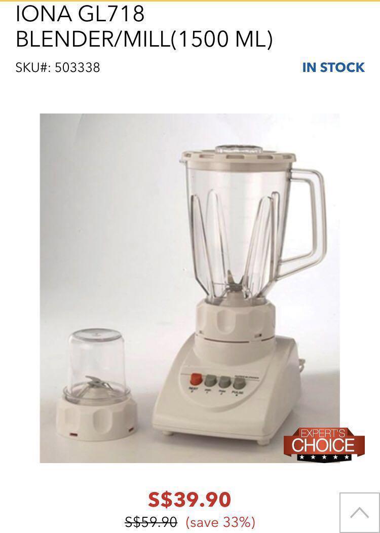 BNIB Iona blender mill GL718 food processor, TV & Home Appliances