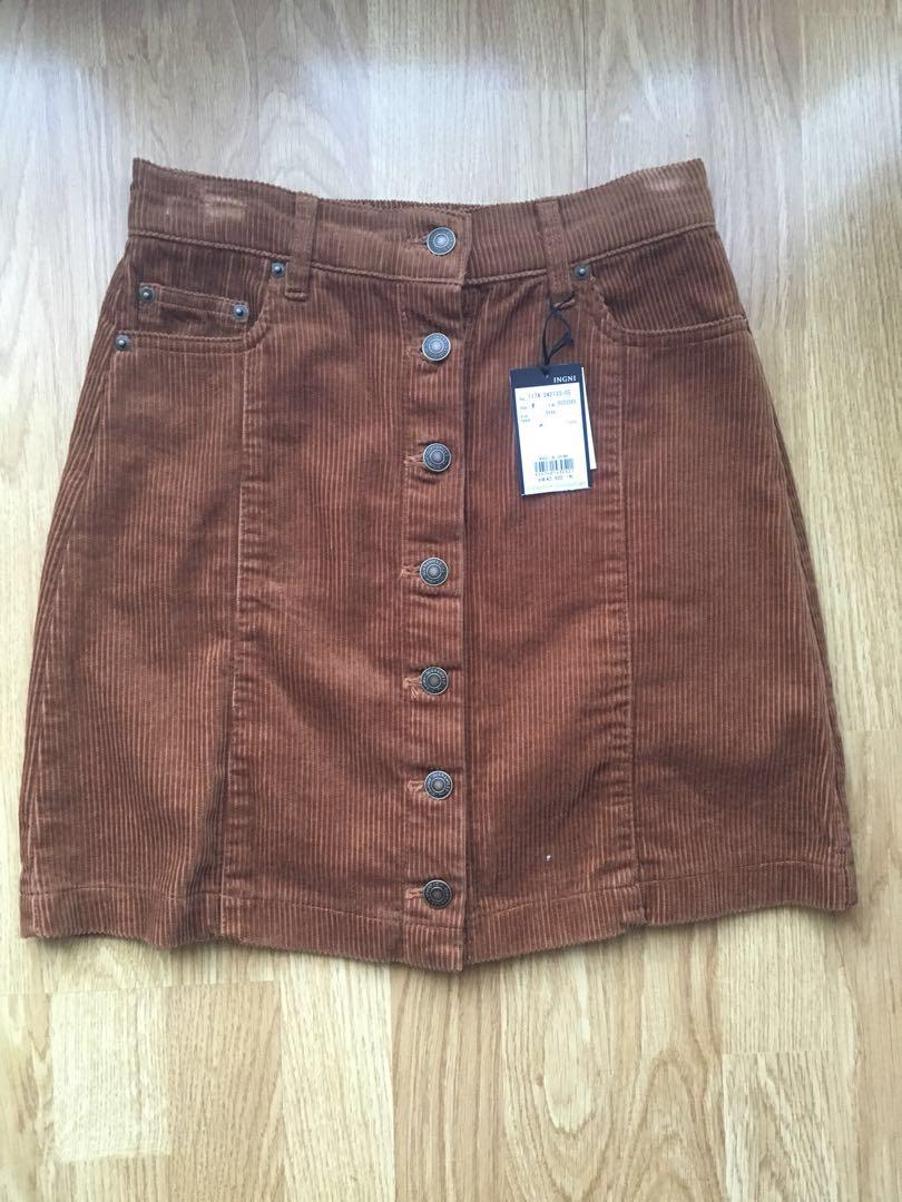 Brown corduroy skirt japan cheap