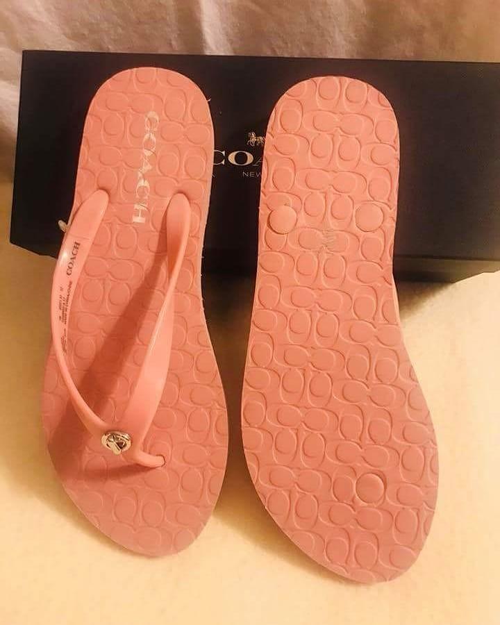 pink coach flip flops