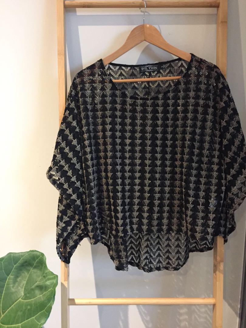 Evil Twin Sheer Oversized Blouse Women S Fashion Clothes On