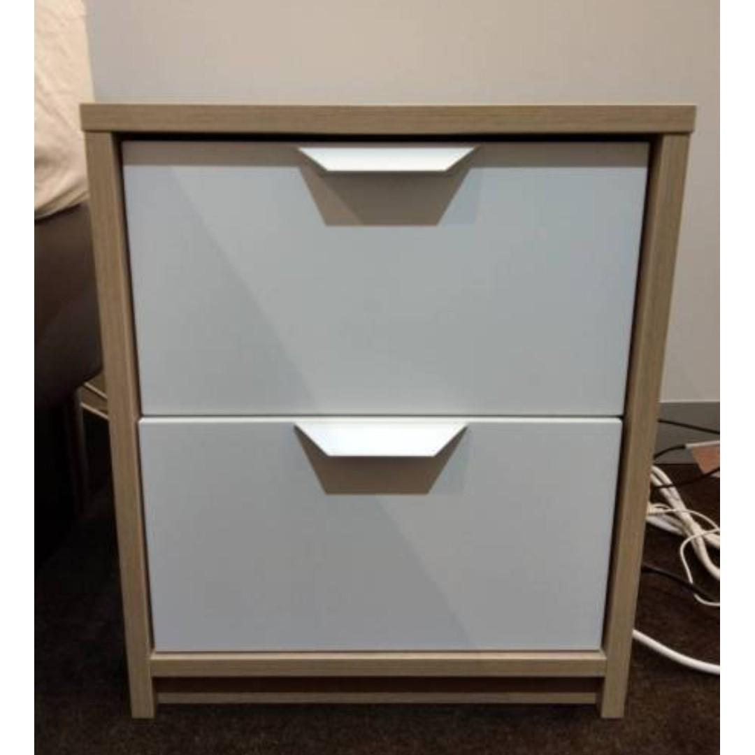 Ikea Bedside Table 2 drawers (ASKVOLL) Very Good Condition, Home
