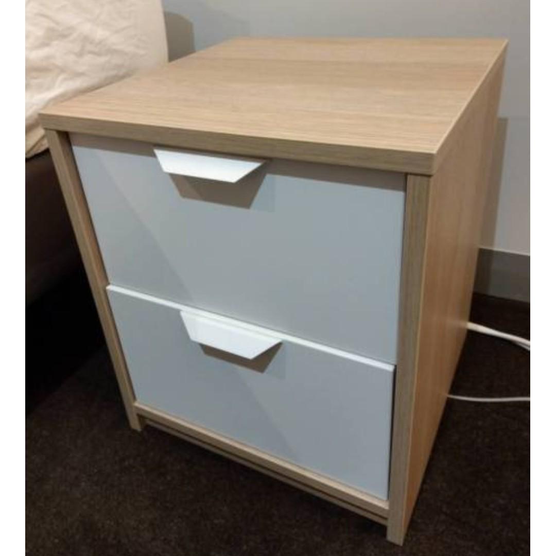 Ikea Bedside Table 2 drawers (ASKVOLL) Very Good Condition, Home