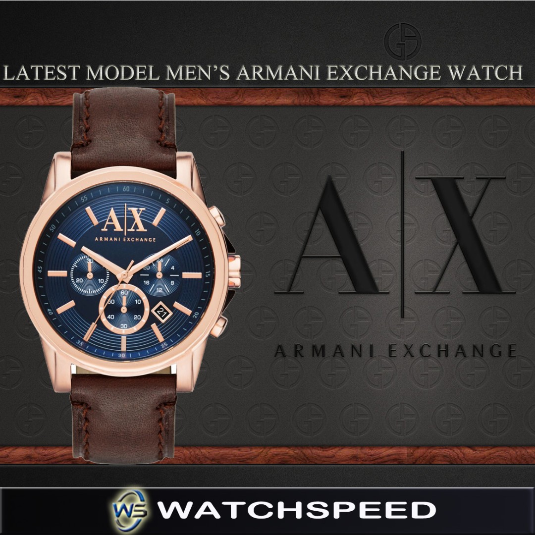 armani exchange rose gold watch mens