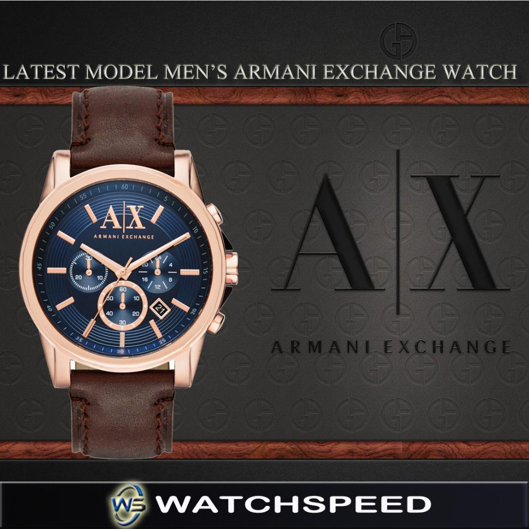 armani exchange men's stainless steel chronograph watch
