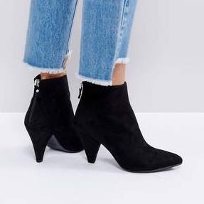 Cone heel clearance black boots