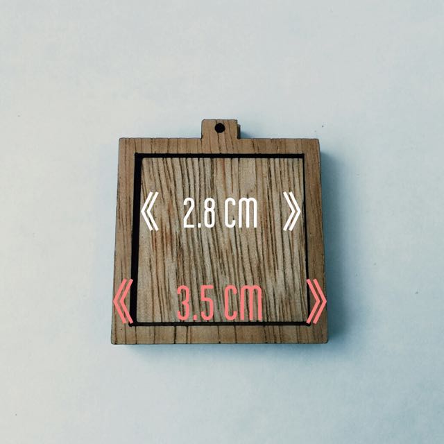 Small Wooden Frame Pendant Square For Diy Xmas Ornaments Photo