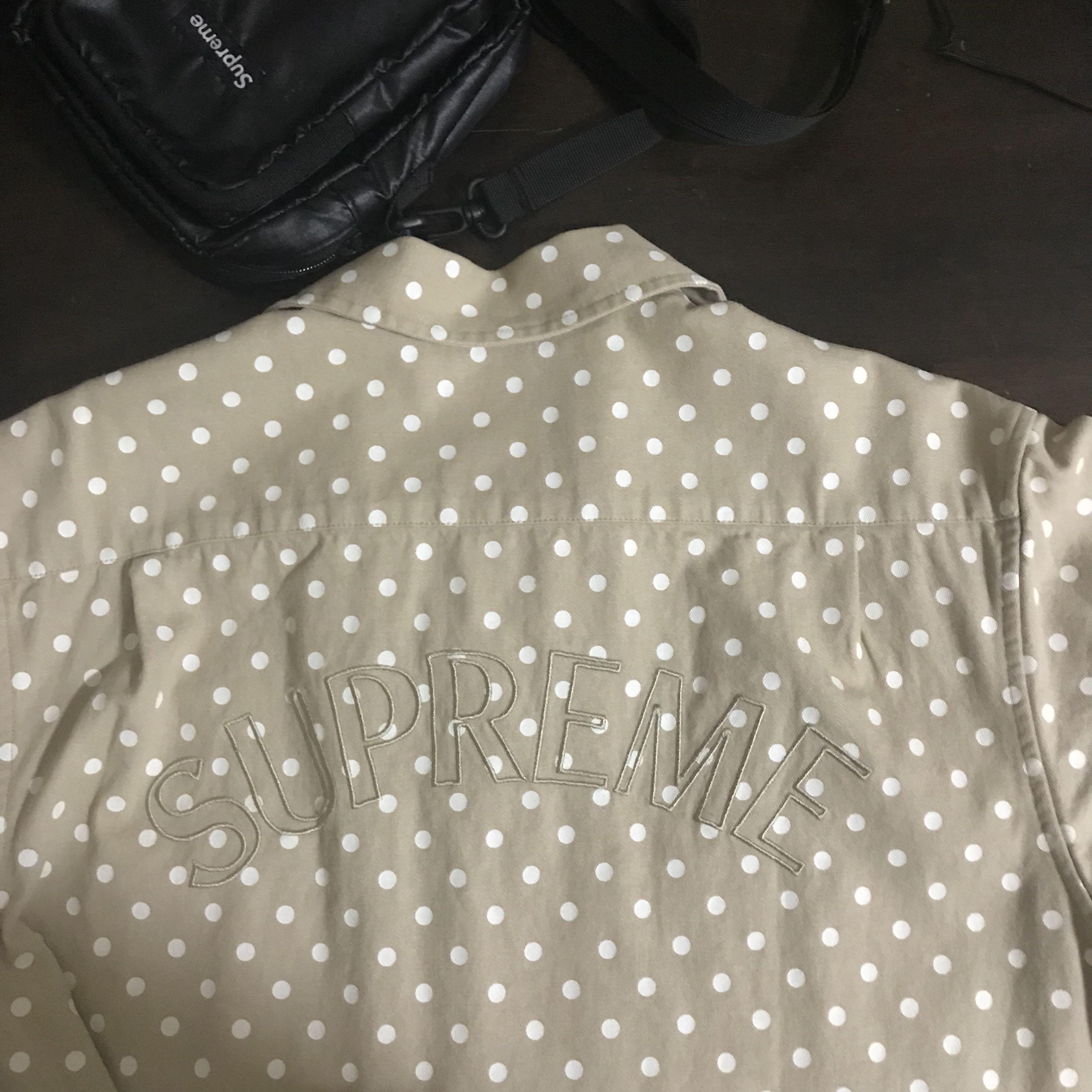 supreme polka dot denim shirt