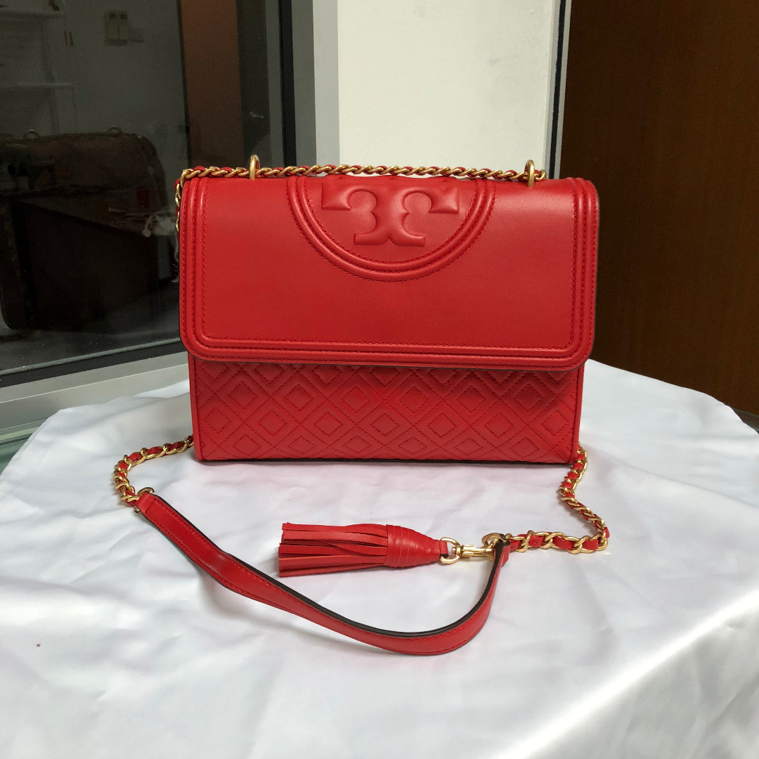 Tory burch fleming bag red outlet