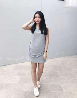 Grey drapery dress