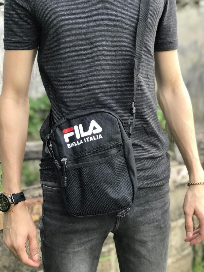 20 6 Readystock Fila sling bag Dalam ada 1 compartment Kain dalam suade Men s Fashion Bags Sling Bags on Carousell