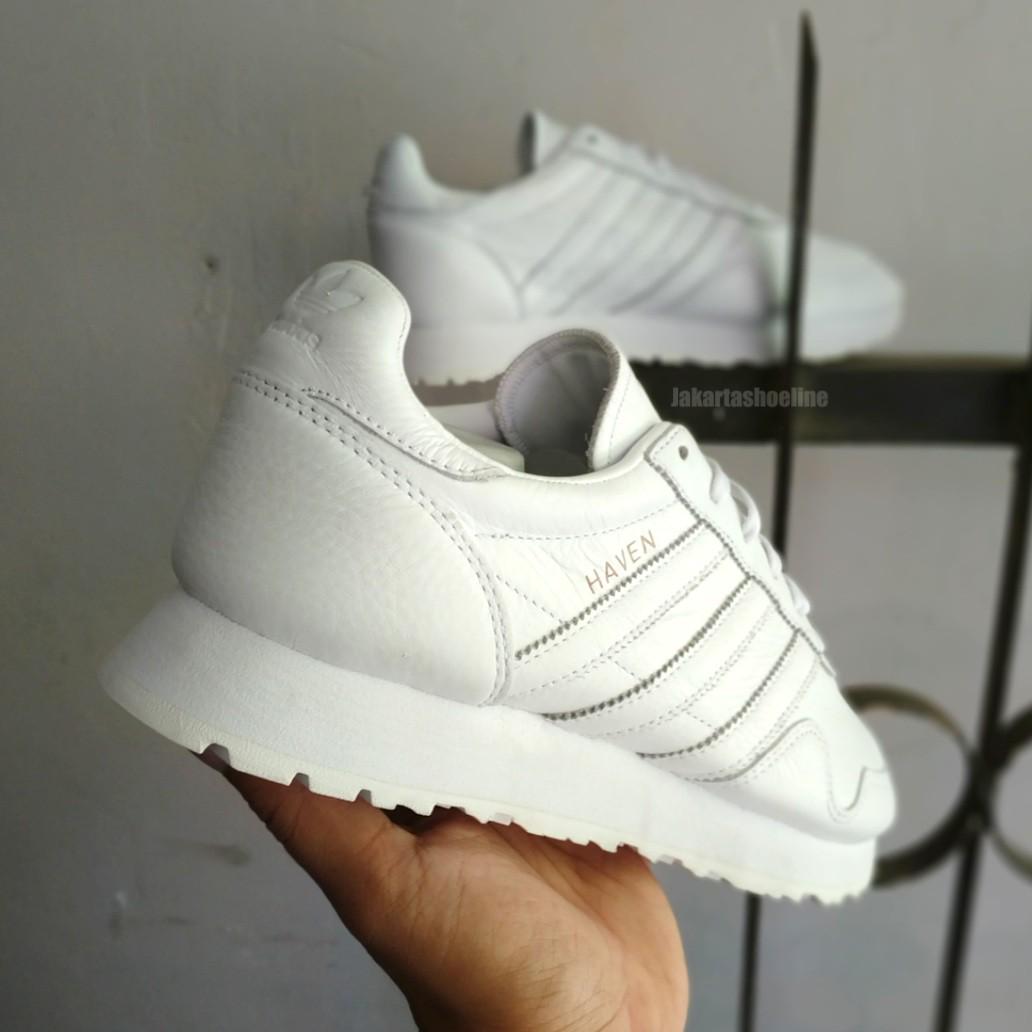 Adidas Haven Leather Full White Fesyen Pria Sepatu di Carousell