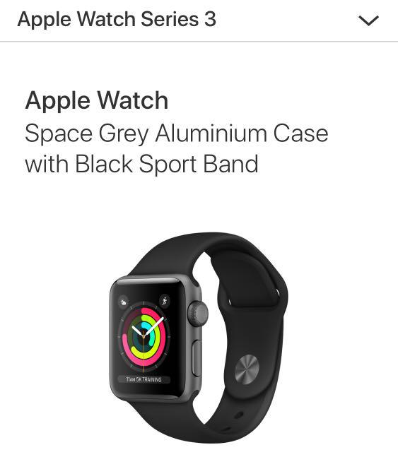 Apple Watch Series 3 Gps 38mm Space Gray Aluminum Black Sport Band Electronics Others On Carousell