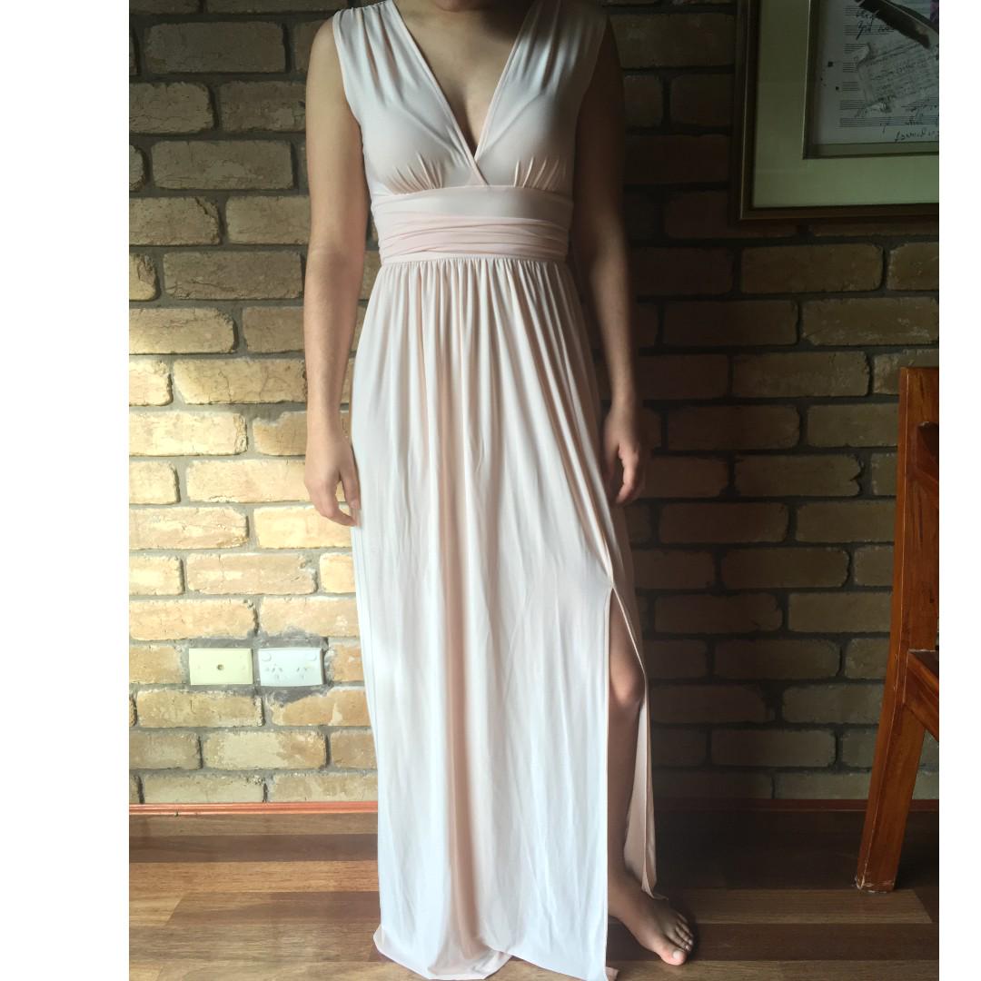 womens blush pink dress