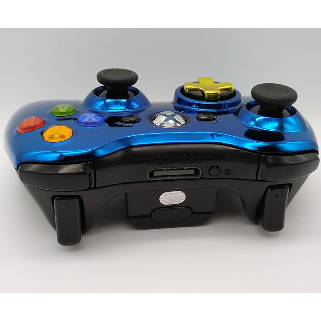 Chrome Blue Xbox 360 Wireless Controller With Gold D Plate Video Gaming Gaming Accessories Controllers On Carousell