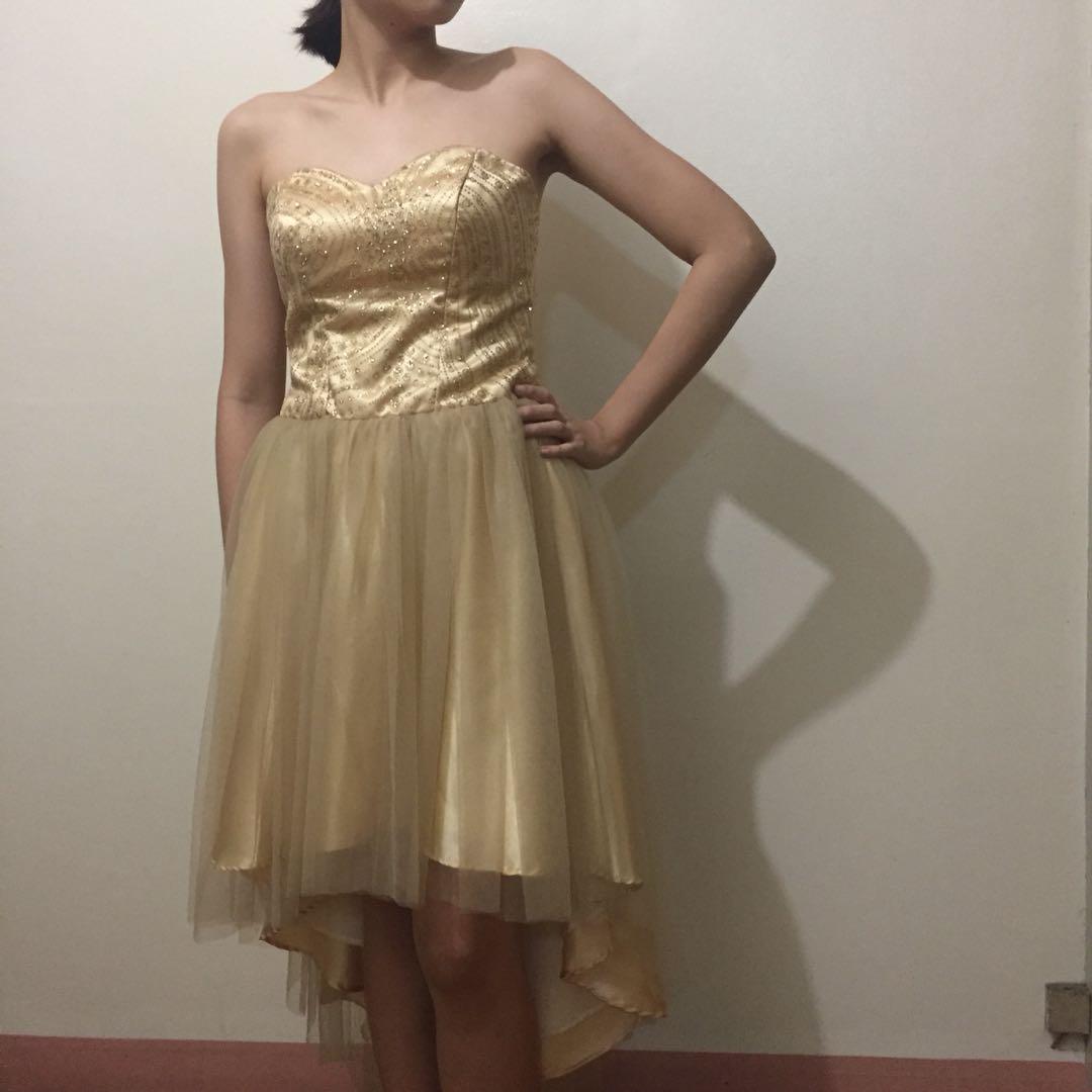 Gold Cocktail Dress perfect for prom debut weddings