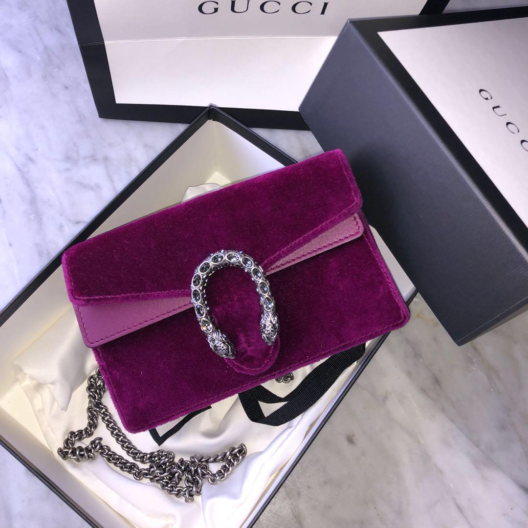 Gucci Super Mini Dionysus Velvet Magenta