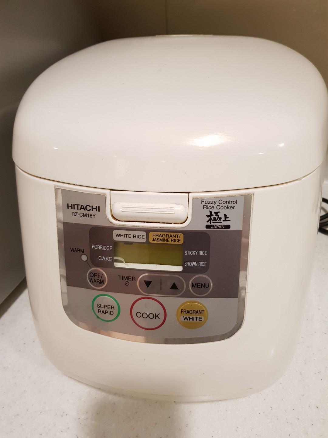 Hitachi rice cooker 1.8 litre RZCM18Y, TV & Home Appliances, Kitchen