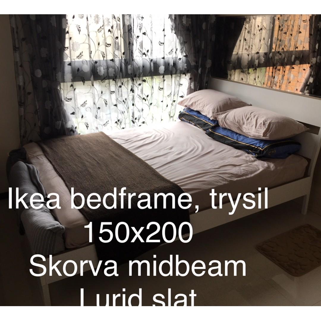 Ikea 床框trysil 產品包含skorva床中柱 床底板條底座 居家生活 傢俱 床墊 床架在旋轉拍賣