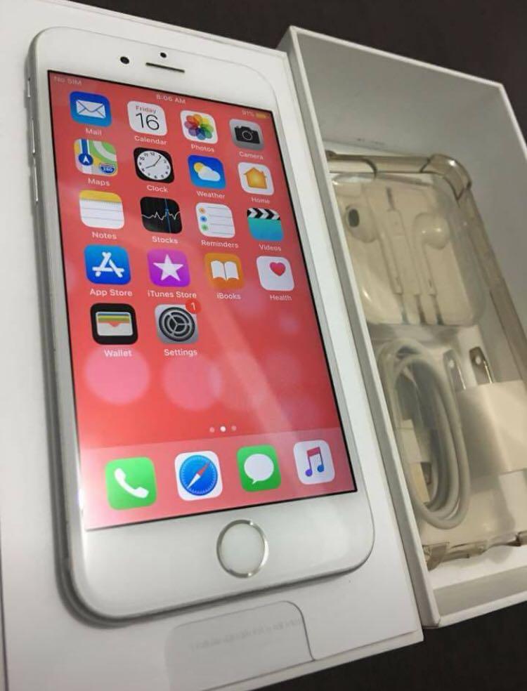 iPhone 6s 16gb factory unlock (Category: iPhone 6 Series) located in Manila. Submitted by faye31 (Listing ID 174230170, Image 1). Description: Factory unlock Silver white Test to sawa upon meet up Rfs: pang tuition.