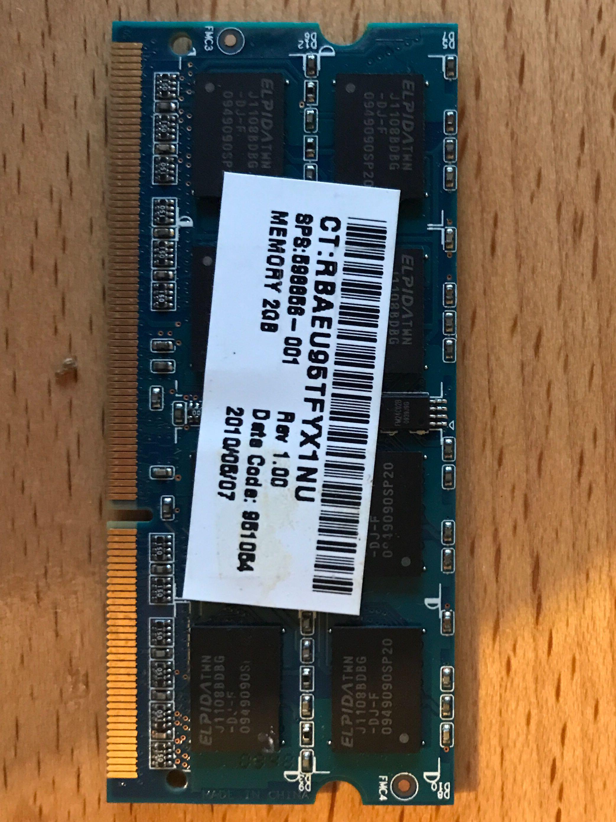 RAMAXEL 2GB 2RX8 PC3-10600S-999-HF MEMORY, Computers & Tech, Parts ...