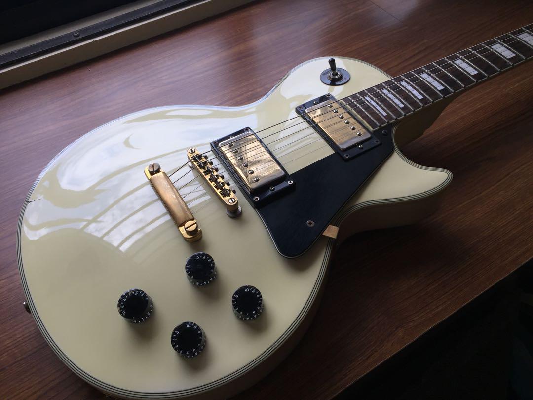 Les Paul Custom White Maison Electric Guitar, Hobbies & Toys, Music