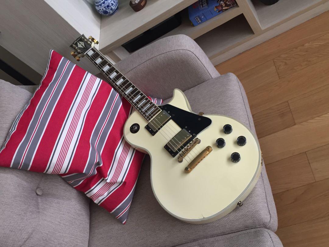 Les Paul Custom White Maison Electric Guitar, Hobbies & Toys, Music