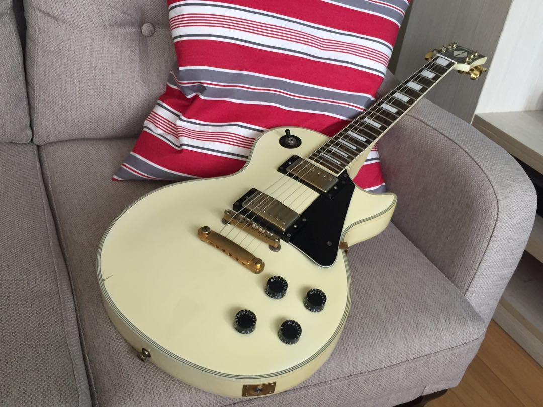 Les Paul Custom White Maison Electric Guitar, Hobbies & Toys, Music