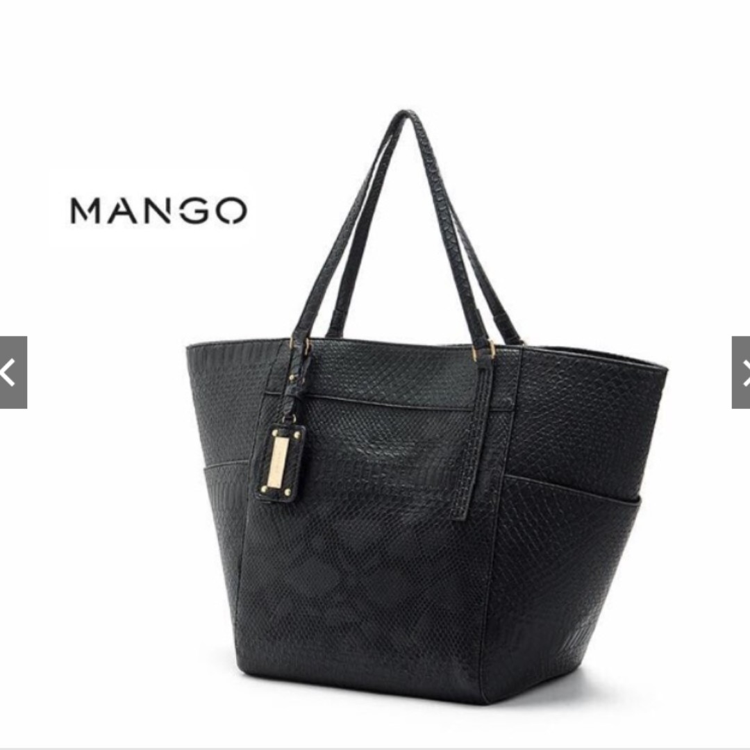 mango croc tote bag